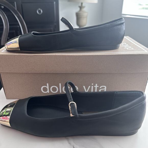 Dolce Vita Womens Reyes Toe Cap Leather Ballet Flats Size 8 (MSRP $130) New - Picture 5 of 7